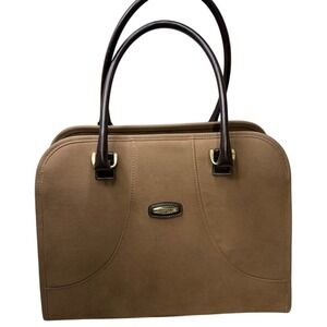 Pierre Cardin Beige Satchel Handbag Structured Top‎ Handle Work Business